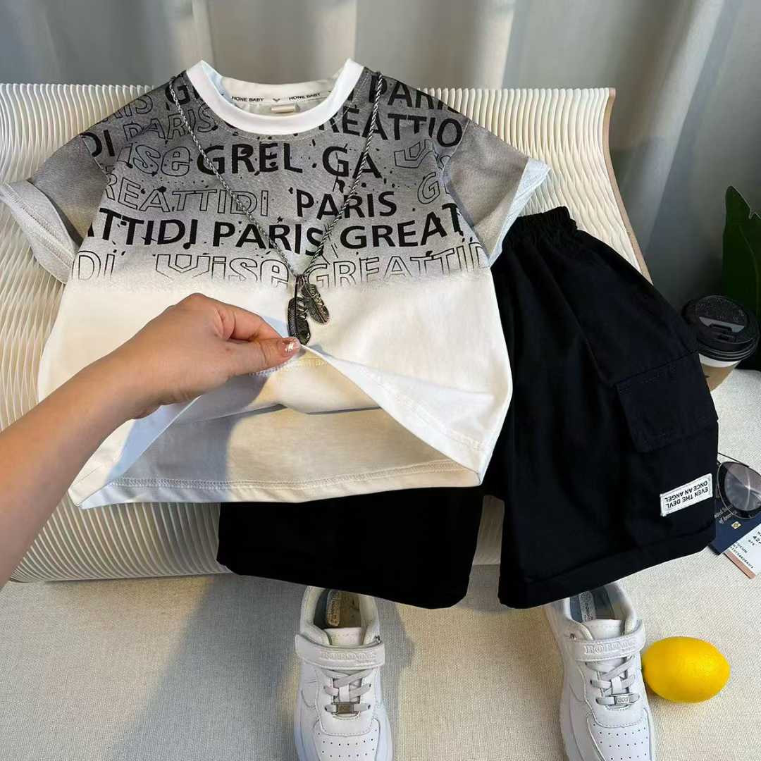 Boys' fashion set, short-sleeve top and shorts--Grel