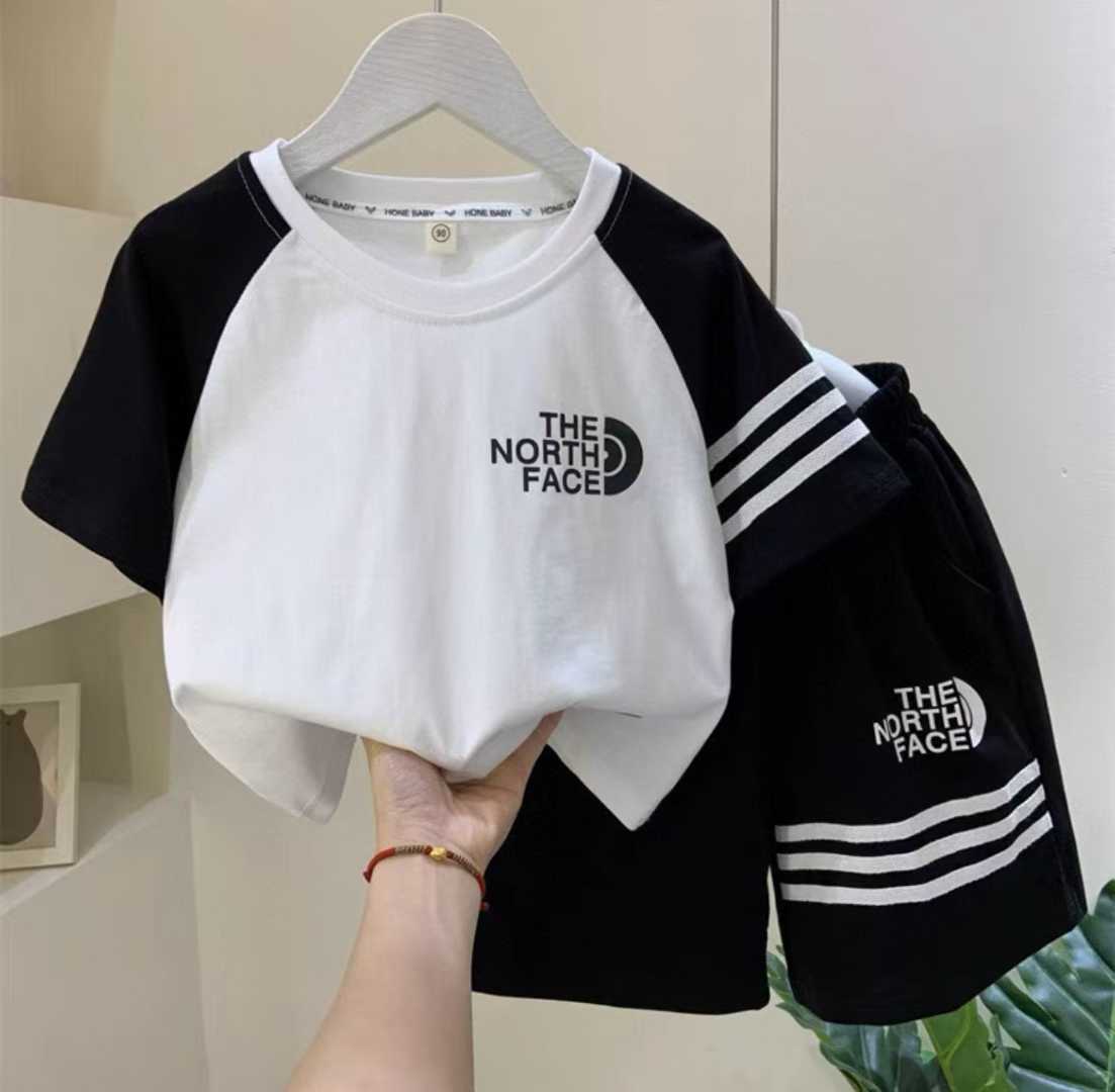 Boys' fashion set, short-sleeve top and shorts--rainbow