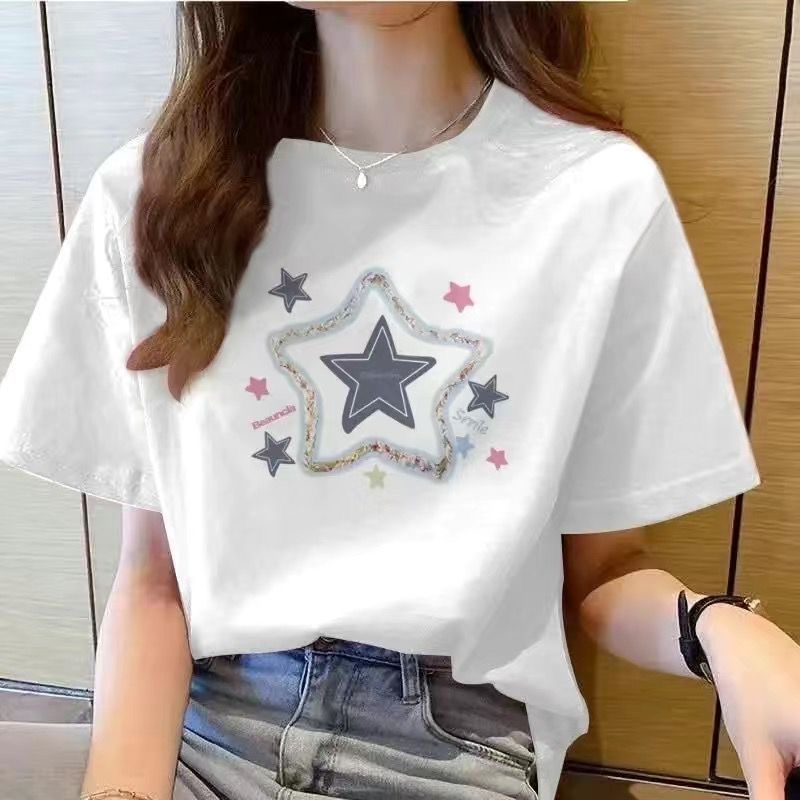 Fashionable Korean Style Women's Summer Short-Sleeved Top---47